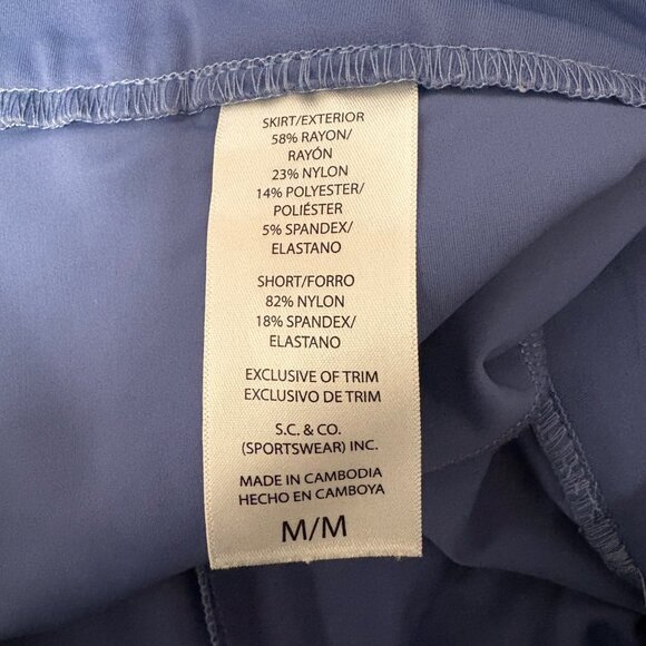 SC and Co Skort Womens Blue White Striped Size Medium Skirt Shorts Athletic Golf - Picture 5 of 9